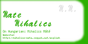 mate mihalics business card