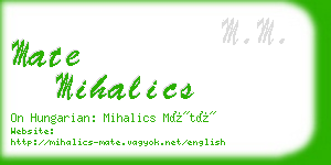 mate mihalics business card